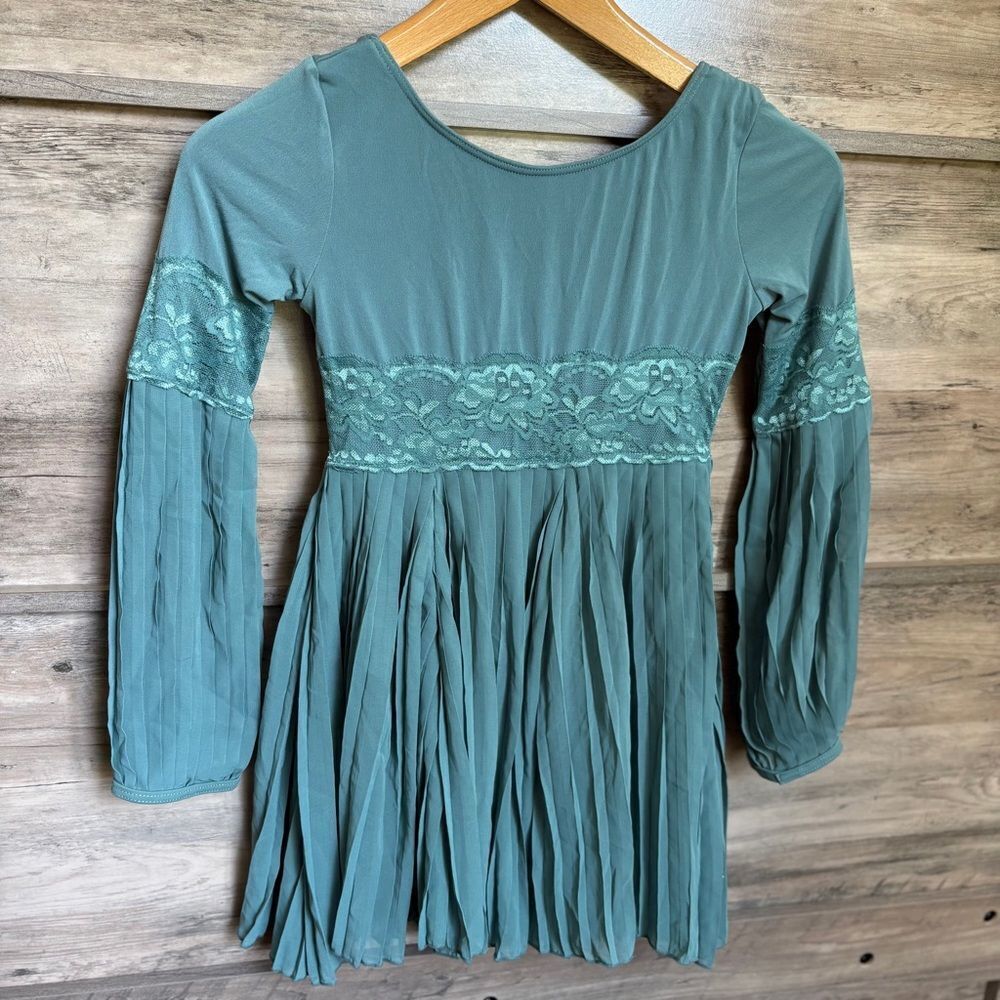 Weissman MC 11004 Green Long Sleeve Lyrical Contemporary Dance Costume Dress